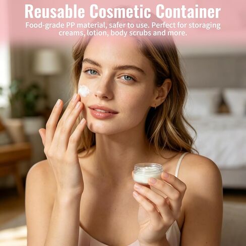 100 Pack 1Oz Plastic Container Jars with Lids, Round Clear Cosmetic Containers Bulk, Leak Proof Small Sample Jars Wide Mouth for Cream Lotion Makeup Travel Storage in Saudi Arabia