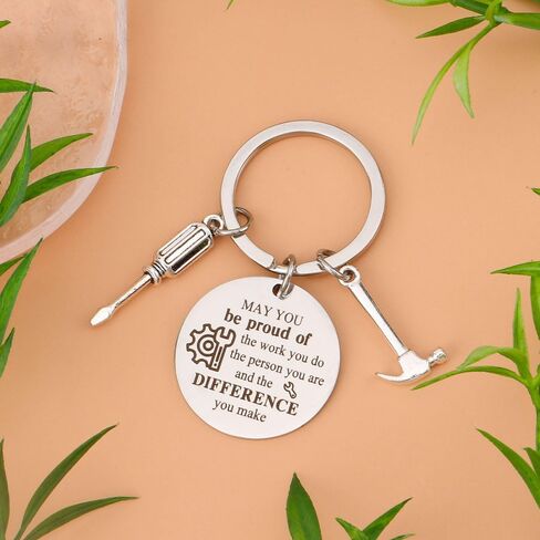 Carpenter Keychain Carpenter Builder Woodworker Handyman Gifts Mechanic Maintenance Keyring Cool Birthday Fathers Day Christmas Gift for Dad Husband Boyfriend Grandpa Coworker Friend in Saudi Arabia