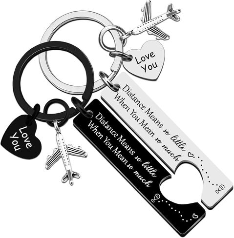 Long Distance Gifts Couples Keychain Long Distance Relationship Gifts for Him Her Unique Long Distance Gift for Him Birthday Gifts for Long Distance Boyfriend in Kuwait