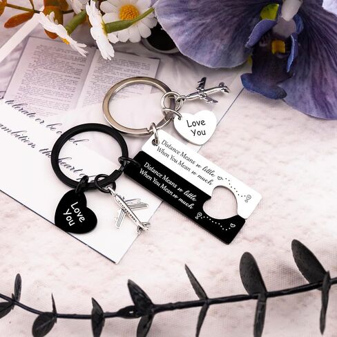 Long Distance Gifts Couples Keychain Long Distance Relationship Gifts for Him Her Unique Long Distance Gift for Him Birthday Gifts for Long Distance Boyfriend in Kuwait