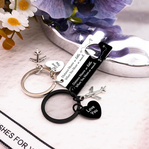 Long Distance Gifts Couples Keychain Long Distance Relationship Gifts for Him Her Unique Long Distance Gift for Him Birthday Gifts for Long Distance Boyfriend in Kuwait