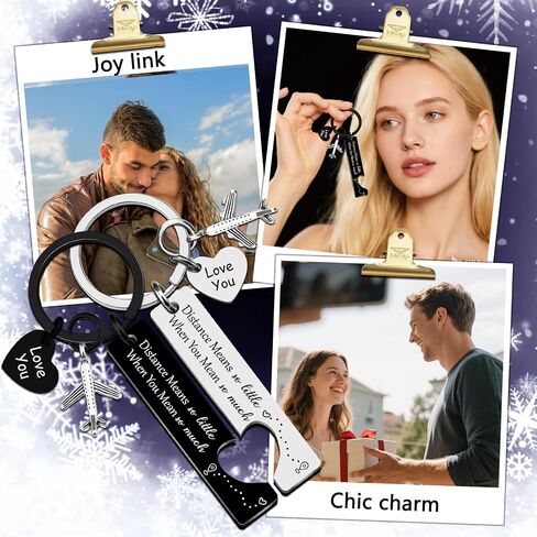Long Distance Gifts Couples Keychain Long Distance Relationship Gifts for Him Her Unique Long Distance Gift for Him Birthday Gifts for Long Distance Boyfriend in Kuwait