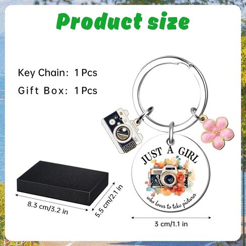 Camera Keychain Gifts For Photographers - 1 Pcs Cute Photographer Themed Keychain Mini Portable for Photographers Photo Video Lovers Bag Trave Digital Life with Gift Box in Saudi Arabia