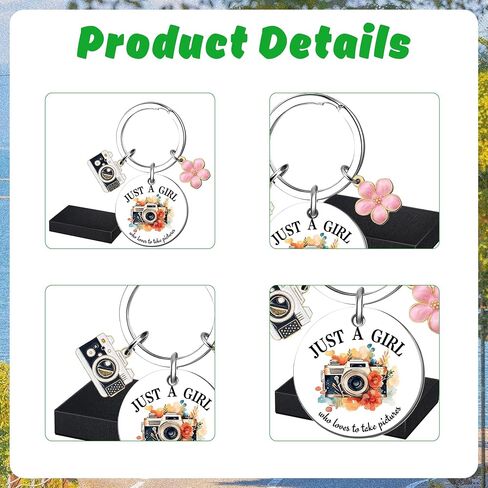 Camera Keychain Gifts For Photographers - 1 Pcs Cute Photographer Themed Keychain Mini Portable for Photographers Photo Video Lovers Bag Trave Digital Life with Gift Box in Saudi Arabia