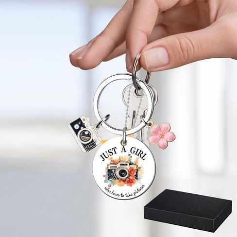 Camera Keychain Gifts For Photographers - 1 Pcs Cute Photographer Themed Keychain Mini Portable for Photographers Photo Video Lovers Bag Trave Digital Life with Gift Box in Saudi Arabia