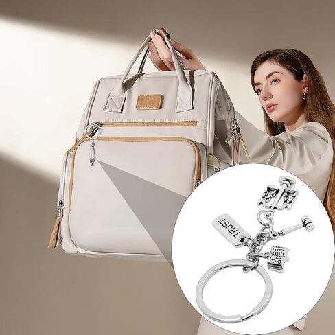 10Pcs Lawyer Keychain Alloy Justice Keyrings Justice Gavel Law Book Scales of Justice Charm Keychains for Women Men Gift or Lawyer Graduation in Saudi Arabia