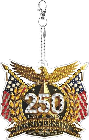 DIY Diamond Art Painting Keychain America's 250th Anniversary Single-Sided Patriotic Eagle Design in Kuwait