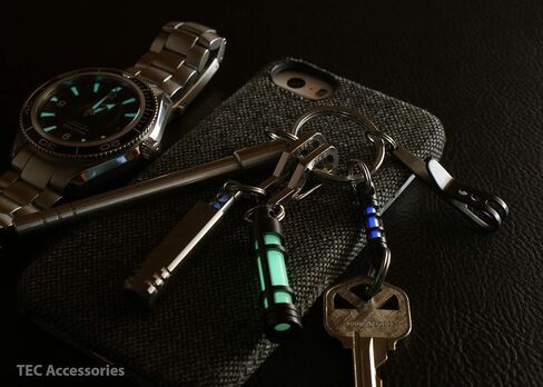 TEC Accessories Isotope Tandem - Stainless Steel, Tritium Vial Housing (3 mm x 11 mm) - Housing for EDC Vial Tritium Keychain - Cool Keychains Accessory for Camping and Survival Gear in Saudi Arabia