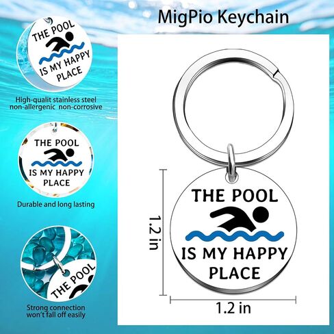 Swimmer Gifts Funny Gifts for Swimmers Pool Gift for Women Men Swimming Accessories Gift for Pool Owners Swimming Lover Keychains for Car Key Backpack Wallet in Saudi Arabia