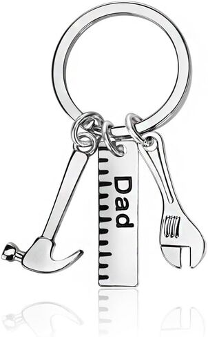 lauhonmin Father Gift Papa Ruler Wrench Hammer Key Chain Ring Tool Charms Pendant My Dad Can Fix Anything for Dad in Saudi Arabia