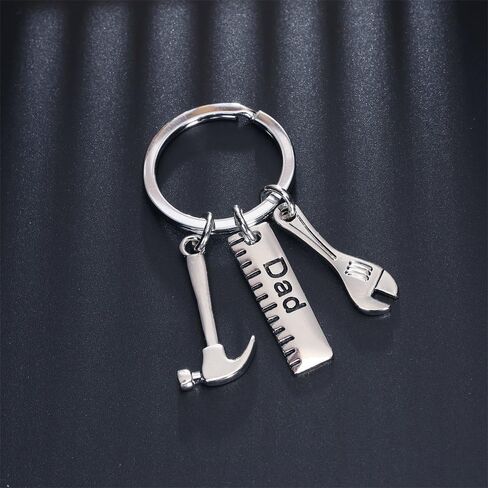lauhonmin Father Gift Papa Ruler Wrench Hammer Key Chain Ring Tool Charms Pendant My Dad Can Fix Anything for Dad in Saudi Arabia