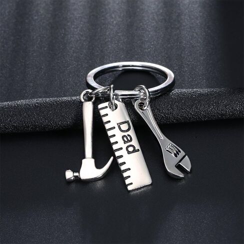 lauhonmin Father Gift Papa Ruler Wrench Hammer Key Chain Ring Tool Charms Pendant My Dad Can Fix Anything for Dad in Saudi Arabia