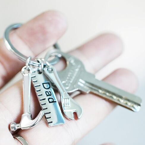 lauhonmin Father Gift Papa Ruler Wrench Hammer Key Chain Ring Tool Charms Pendant My Dad Can Fix Anything for Dad in Saudi Arabia