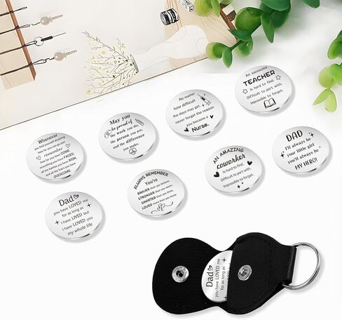 Gifts for Dad from Daughter - Dad Gifts Pocket Hug Token With Leather Keychain Funny Christmas Father's Day Birthday Thanksgiving Valentines Day Thank You Gift for Dads Father Men in Saudi Arabia
