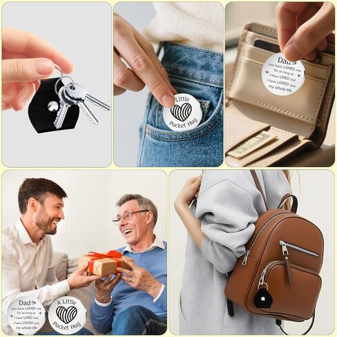 Gifts for Dad from Daughter - Dad Gifts Pocket Hug Token With Leather Keychain Funny Christmas Father's Day Birthday Thanksgiving Valentines Day Thank You Gift for Dads Father Men in Saudi Arabia