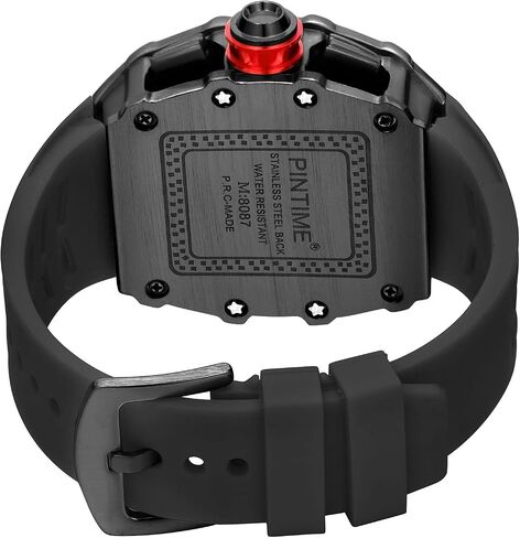 Gosasa Unique Men Punk Wristwatch Hollow Big Dial Luminous Waterproof Sport Analog Quartz Business Men's Watches Silicon Strap Dress Watch in Kuwait