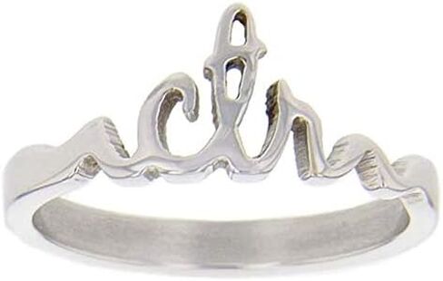 One Moment In Time H13 Size 3.5-10 Cursive Small Stainless Steel Ring Mormon LDS CTR in Saudi Arabia