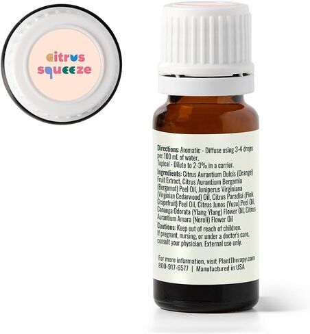 Plant Therapy Kids Citrus Squeeze Essential Oil Blend 10 mL (1/3 oz) $5 from Each Purchase Supports the Trevor Project, Bright, Juicy Citrus with Soft Florals, Cheerful & Uplifting in Saudi Arabia