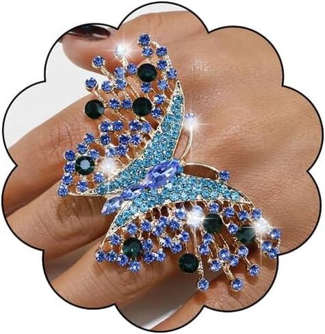 Elegant Rhinestone Statement Ring Vinatge Pearl Flower Adjustable Ring Big Bridal Wedding Costume Finger Jewelry for Women in Saudi Arabia
