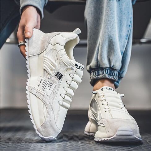 Men's Low - top Lace - up Casual Sneakers: Breathable Mesh, Thick Bottom. Great for Running, Jogging, Camping, All - Season Wear. in Kuwait