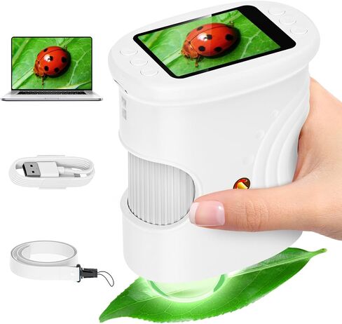 Digital Digital 1000x Zoom Mini Pocket Microscope ، HD Photo & Video Recording مع بطاقة TF 8 جيجابايت ، ألعاب تعليمية للفتيان 3 4 5 6 7 8+ سنوات ، هدايا عيد ميلاد STEM in Kuwait
