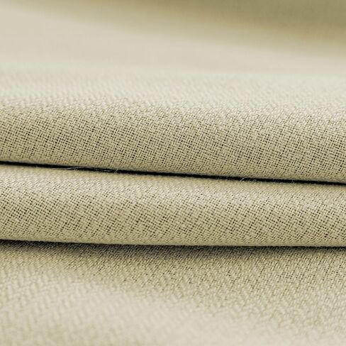 HUTO Pinch Pleated Curtain 52W x 84L Inches, Triple Weave Faux Linen Full Blackout Thermal Insulated Waterproof Drape with Tieback for Bedroom, Living Room, Easy Hanging via Hooks, Beige, 1 Panel in Saudi Arabia