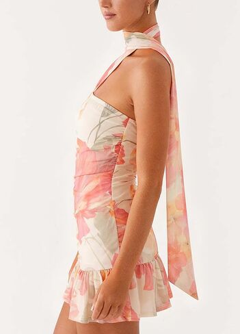 Giovacker Womens Elegant Floral Dress Sexy Strapless Mini Dress Party Gowns Dresses in Kuwait