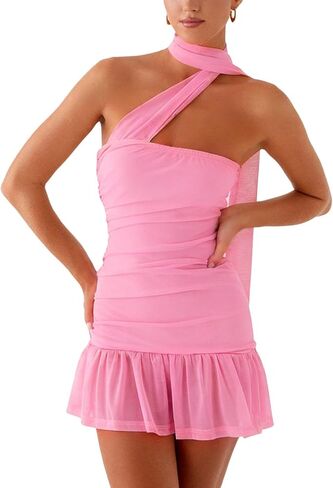 Giovacker Womens Elegant Floral Dress Sexy Strapless Mini Dress Party Gowns Dresses in Kuwait