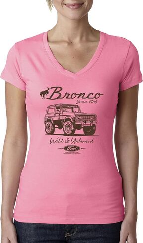 قميص Ford Bronco Wild Untamed 1966، كلاسيكي ريترو USA Motors Cars and Trucks للسيدات in Kuwait