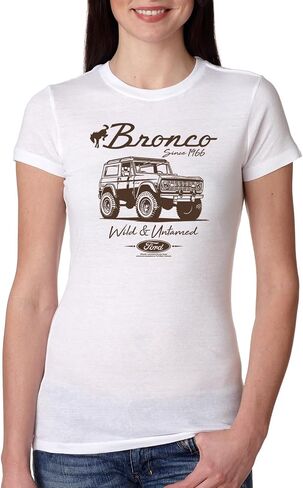 قميص Ford Bronco Wild Untamed 1966، كلاسيكي ريترو USA Motors Cars and Trucks للسيدات in Kuwait