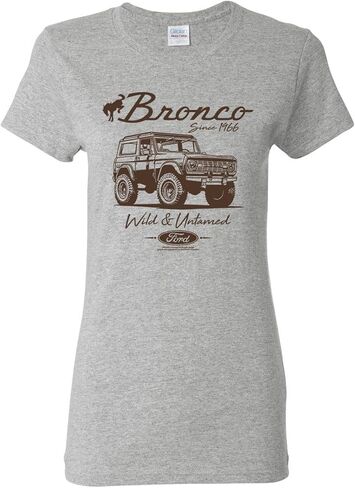 قميص Ford Bronco Wild Untamed 1966، كلاسيكي ريترو USA Motors Cars and Trucks للسيدات in Kuwait
