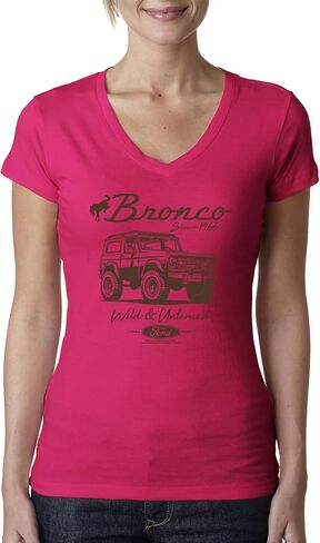 قميص Ford Bronco Wild Untamed 1966، كلاسيكي ريترو USA Motors Cars and Trucks للسيدات in Kuwait