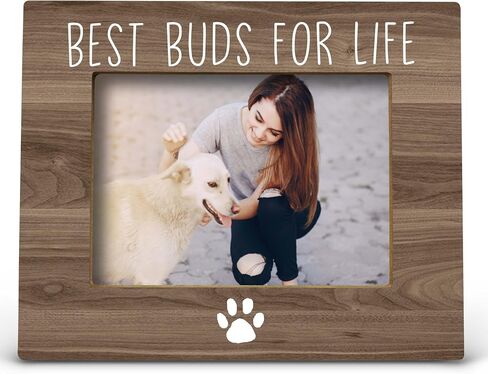 FONDCANYON Dog Picture Photo Frame, Dog Lovers Mom Dad Owner Gifts for Women Men, Best Buds for Life Pet Picture Frames, Pet Lover Gifts (5x7 Inch Photo) in Kuwait