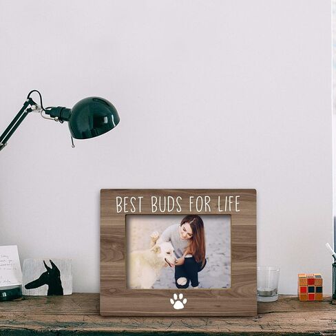 FONDCANYON Dog Picture Photo Frame, Dog Lovers Mom Dad Owner Gifts for Women Men, Best Buds for Life Pet Picture Frames, Pet Lover Gifts (5x7 Inch Photo) in Kuwait