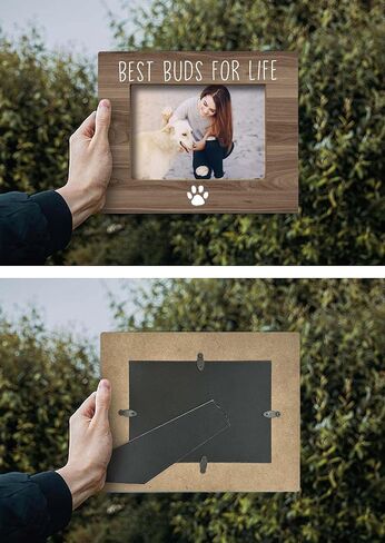 FONDCANYON Dog Picture Photo Frame, Dog Lovers Mom Dad Owner Gifts for Women Men, Best Buds for Life Pet Picture Frames, Pet Lover Gifts (5x7 Inch Photo) in Kuwait