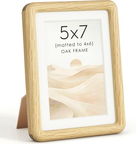 8x10 Picture Frame, USA-Sourced Natural Teak Wood Photo Frame with Tempered Glass, Double Mortise & Tenon Handcrafted Rounded Corner 8 by 10 Wooden Frame Matted to 5x7 Photos, Wall or Tabletop Display in Saudi Arabia