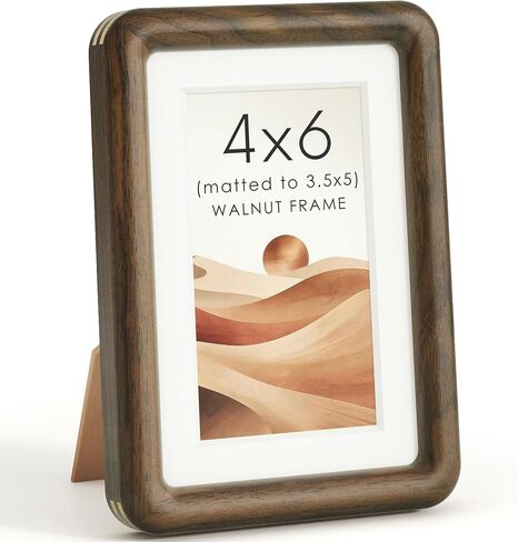 8x10 Picture Frame, USA-Sourced Natural Teak Wood Photo Frame with Tempered Glass, Double Mortise & Tenon Handcrafted Rounded Corner 8 by 10 Wooden Frame Matted to 5x7 Photos, Wall or Tabletop Display in Saudi Arabia