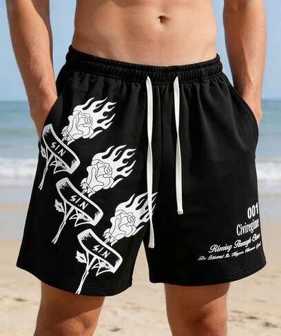 Men's Summer Graphic Shorts – Casual Streetwear for Beach & City Walks& Lounge Wear in Kuwait