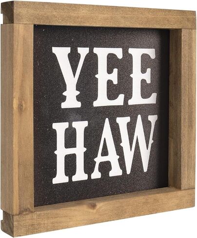 Western Wall Decor, Wooden Yee haw Sign, Cowboy Southwest Framed Wall Art, Southwestern Bathroom Kitchen Table Shelf Office Desk Rustic Farmhouse Home Decoration in Saudi Arabia