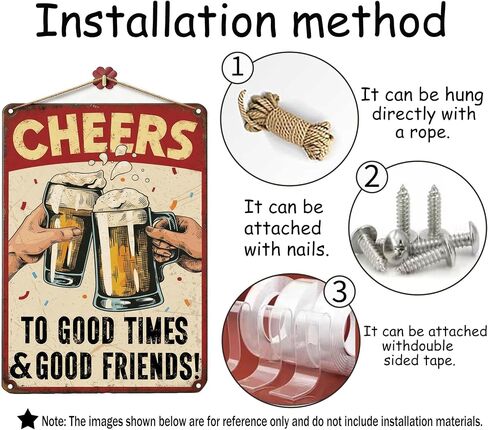 Vintage Beer Cheers Metal Sign Cheers To Good Times Good Friends Aluminum Sign Wall Decor for Bar Family Kitchen Cafe Pub Home Decoration 8x12 Inches in Saudi Arabia