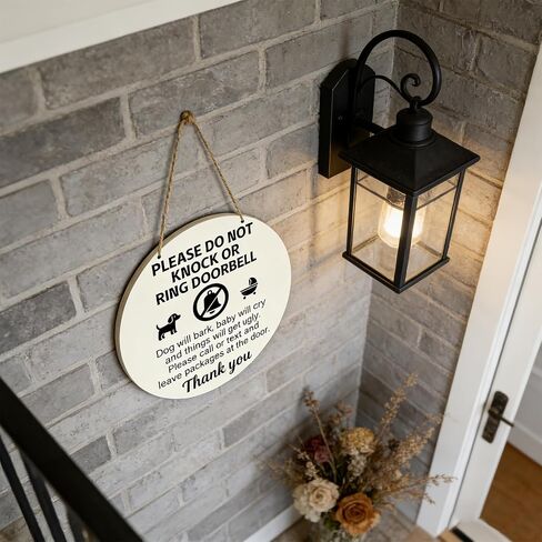 Baby Sleeping Sign For Front Door Do Not Ring Doorbell Sign Wooden Do Not Knock Or Ring Doorbell Signs Baby Sleeping No Doorbell Signs For New Parents Gifts in Saudi Arabia