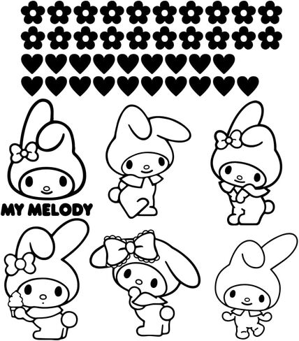 ملصق حائط فني من الفينيل - My Melody - 21 بوصة × 16 بوصة - ملصق بتصميم جميل ملهم وجذاب عصري للمنزل وغرفة النوم وغرفة المعيشة وخزانة غرفة الأطفال وغرفة اللعب والحضانة والرعاية النهارية وديكور رياض الأطفال in Kuwait