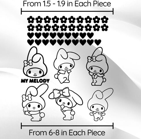 ملصق حائط فني من الفينيل - My Melody - 21 بوصة × 16 بوصة - ملصق بتصميم جميل ملهم وجذاب عصري للمنزل وغرفة النوم وغرفة المعيشة وخزانة غرفة الأطفال وغرفة اللعب والحضانة والرعاية النهارية وديكور رياض الأطفال in Kuwait
