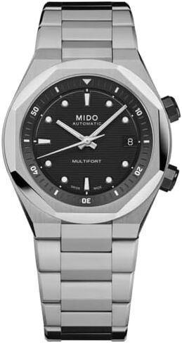 MIDO Multifort 8 Two Crowns - Swiss Automatic Watch for Men - Stainless Steel, 40mm Case - Octagonal Bezel in Kuwait