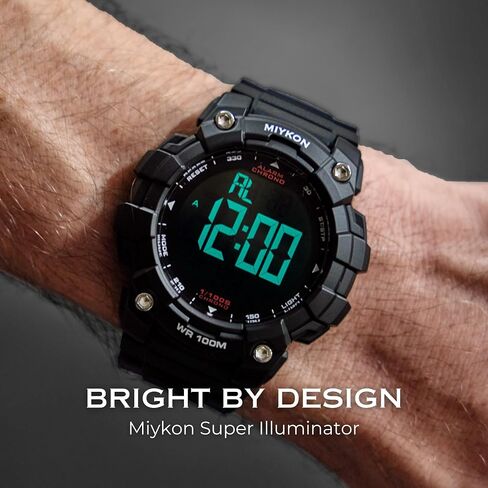 Miykon Military Watches for Men – Large Display Tactical Watch Built with Shockproof Resin, 100M Waterproof Digital Sports Watch – Super Illuminator, Stopwatch, Alarm, Dual Time, 24hr Military Time in Saudi Arabia