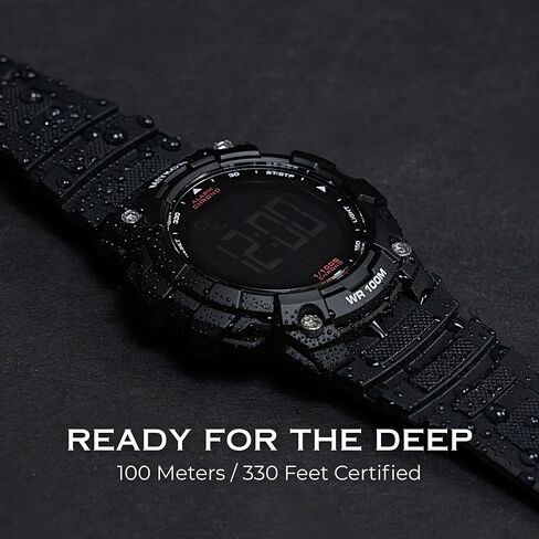 Miykon Military Watches for Men – Large Display Tactical Watch Built with Shockproof Resin, 100M Waterproof Digital Sports Watch – Super Illuminator, Stopwatch, Alarm, Dual Time, 24hr Military Time in Saudi Arabia