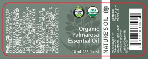 Best Palmarosa Essential Oil Pure Certified Organic Therapeutic Grade 10ml in Saudi Arabia