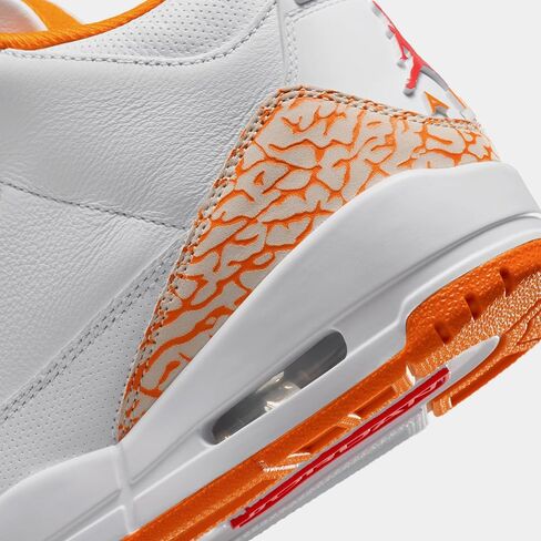 حذاء Air Jordan 3 Retro Orange Citrus للسيدات لايف ستايل (أبيض/متعدد الألوان) in Kuwait