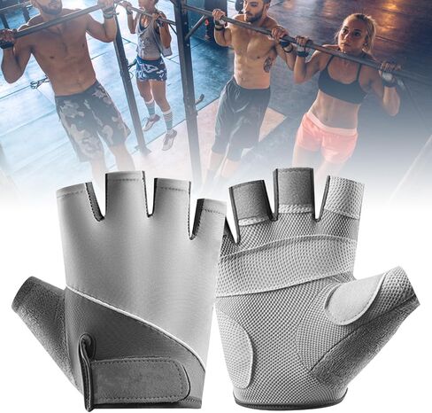 1 Pair Half Finger Sports Gloves, Polyester Anti Slip Breathable Sun Protection Cycling Gloves Fingerless Gloves for Men and Women in Kuwait