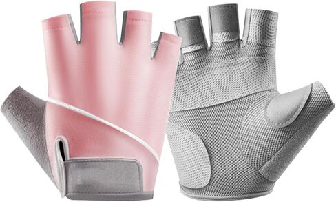 1 Pair Half Finger Sports Gloves, Polyester Anti Slip Breathable Sun Protection Cycling Gloves Fingerless Gloves for Men and Women in Kuwait